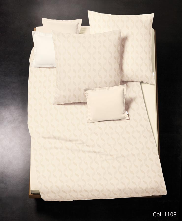 Fleuresse Mako-Damast-Bettw&auml;sche opal Welle (382659) 135x200cm creme