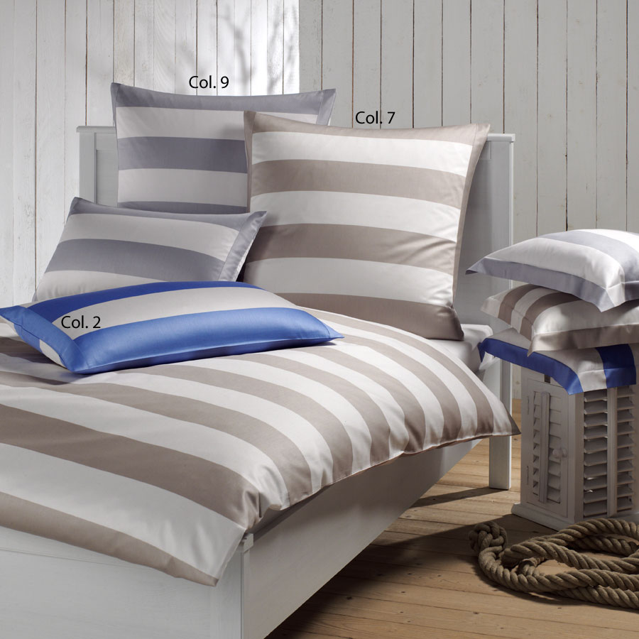 Elegante Maco-Satin-Bettw&auml;sche Kent (2982) Kissenb.40x80cm navy-blau