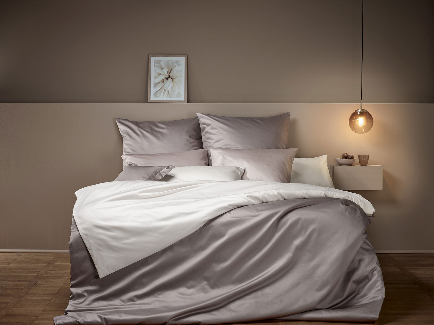 Curt Bauer Uni Mako Satin Pillowcase Pillow Case 40 x 80 cm Silver Grey 