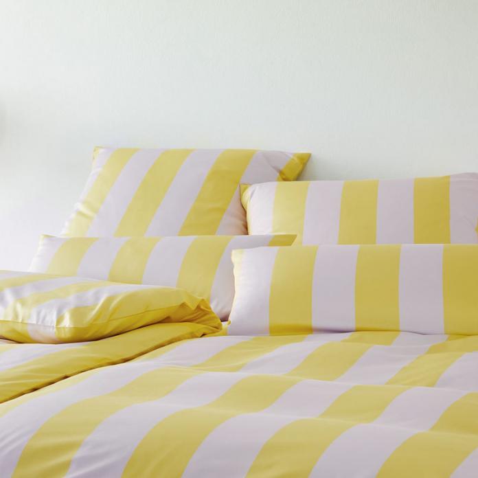 Elegante Comfort-Satin Bettwäsche Natural Stripe (2386) - gelb