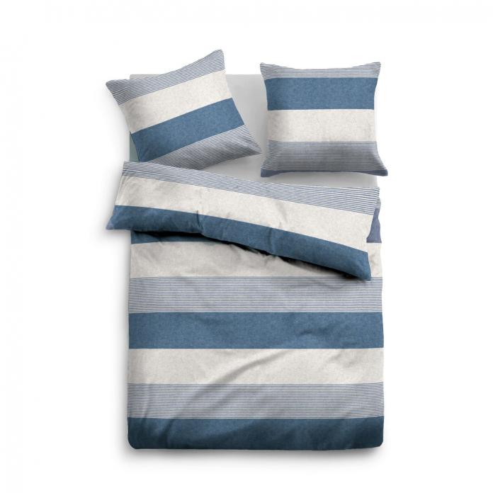 Tom Tailor Melange Flanell-Bettwäsche "Gradual Stripes" (849790) - light blue