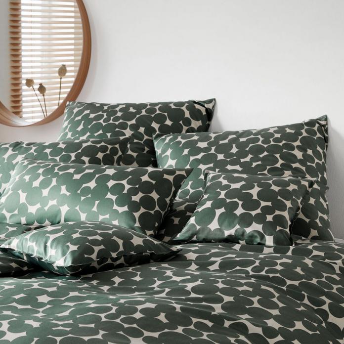Elegante Comfort-Satin Bettwäsche Pebbles (2431) - grün