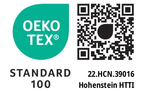 Oekotex Standard 100 (Prüfnummer 22.HCN.39016)