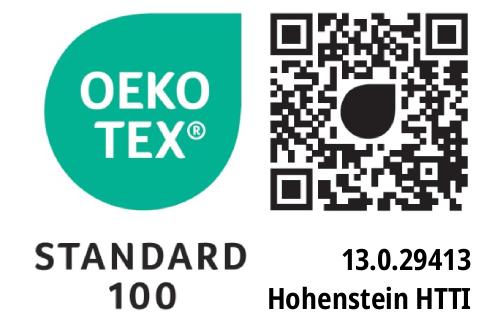 Oekotex Standard 100 (Prüfnummer 13.0.29413)