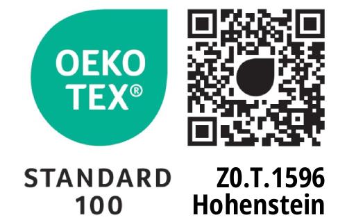 Oekotex Standard 100 (Prüfnummer Z0.T.1596)