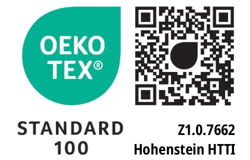 Oekotex Standard 100 (Prüfnummer Z1.0.7662)