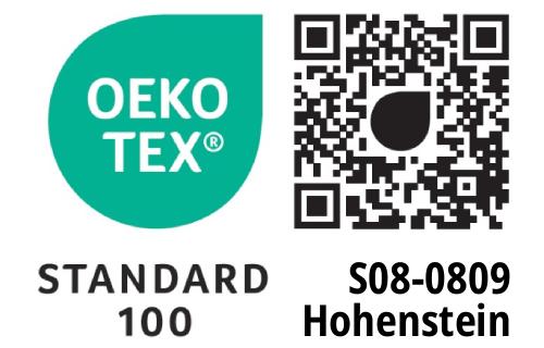 Oekotex Standard 100 (Prüfnummer S08-0809)