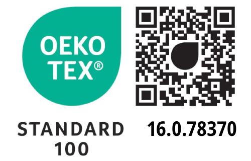 Oekotex Standard 100 (Prüfnummer 16.0.78370)