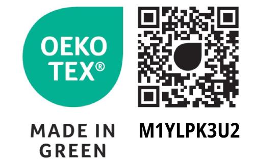 Oekotex Made in Green (Prüfnummer M1YLPK3U2)
