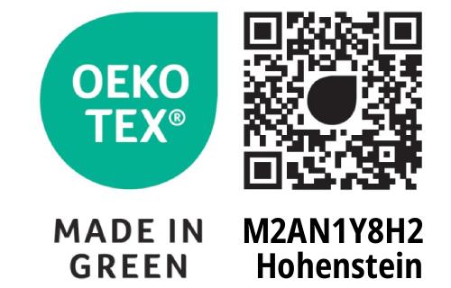 Oekotex Made in Green (Prüfnummer M2AN1Y8H2)